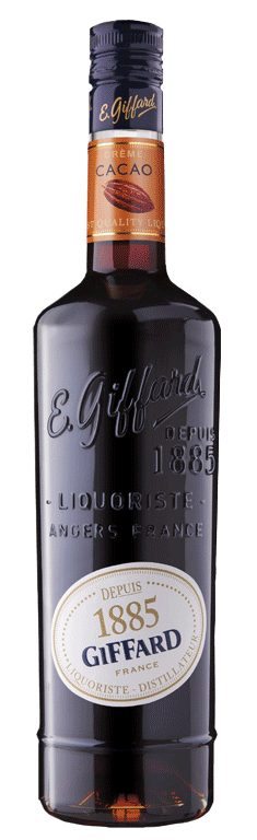 The Cacao (Brown) liqueur is made from the distillation of cocoa beans. The cocoa beans soak into alcohol before being distilled. This liqueur deliver Intense aroma of roasted cocoa beans, an slight note of chocolate and vanilla, with a chocolate palate.