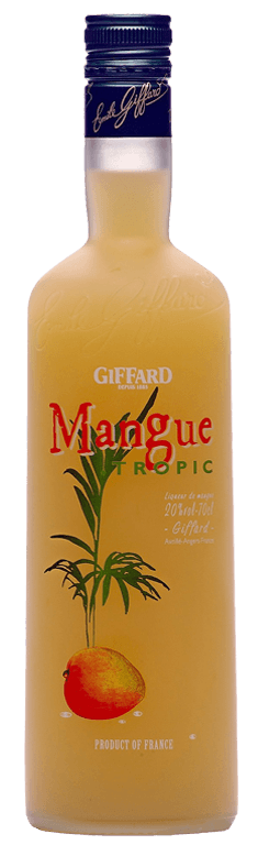 Giffard’s Tropic Mango liqueur is made from the juice of mango and exotic fruits. It is a highly flavoured liqueur presented in an original silk screen printed bottle.